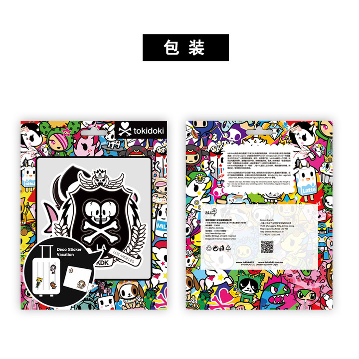 tokidoki x 8thdays 时尚潮流笔记本电脑旅行箱防水贴纸