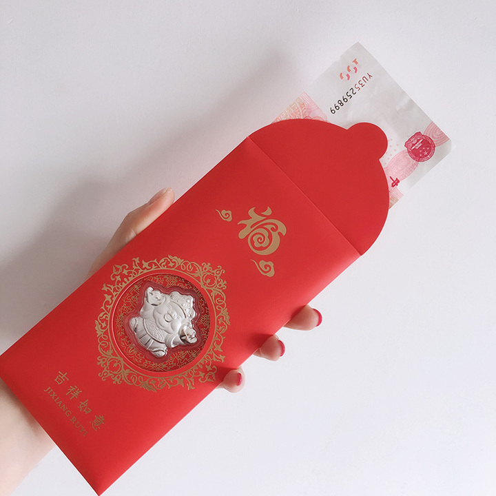 收藏级999纯银贺岁红包袋 春节利是封 压岁钱送小孩 一份2只装