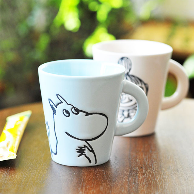 日本moomin纯手工雕刻陶瓷杯子