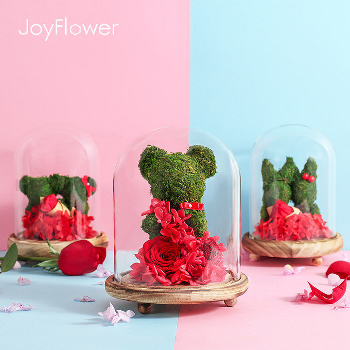 joyflower 苔藓玫瑰熊 永生花礼盒