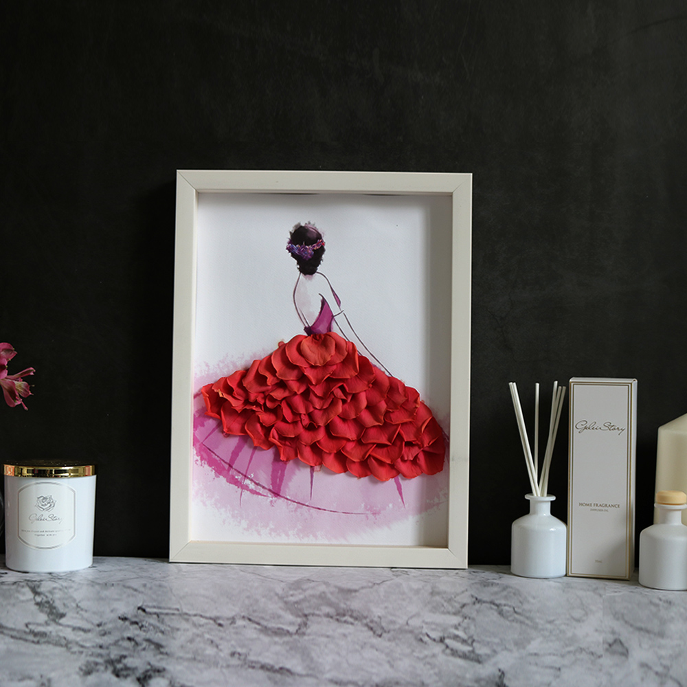 限量版marry me红色永生花艺术相框画