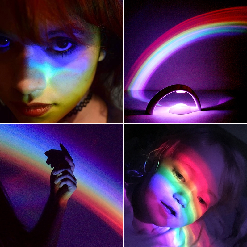 玩意生活 彩虹制造机 浪漫少女心彩虹投影夜灯 彩虹自拍灯ins彩虹