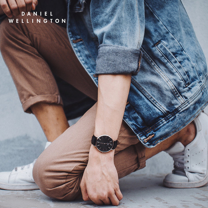 DW官方直发DanielWellington 新品 丹尼尔惠灵顿DW黑手表尼龙带男表黑表盘