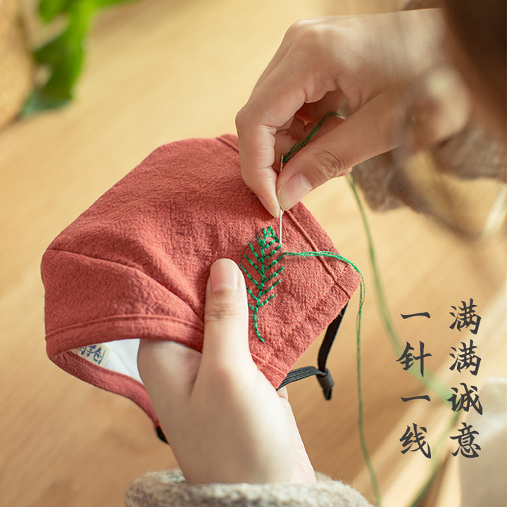 王的手创 情侣款经典棉麻口罩清新自然 冬天保暖高效防霾舒适口罩