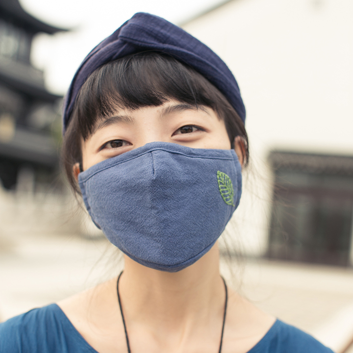 王的手创 情侣款经典棉麻口罩清新自然 冬天保暖高效防霾舒适口罩