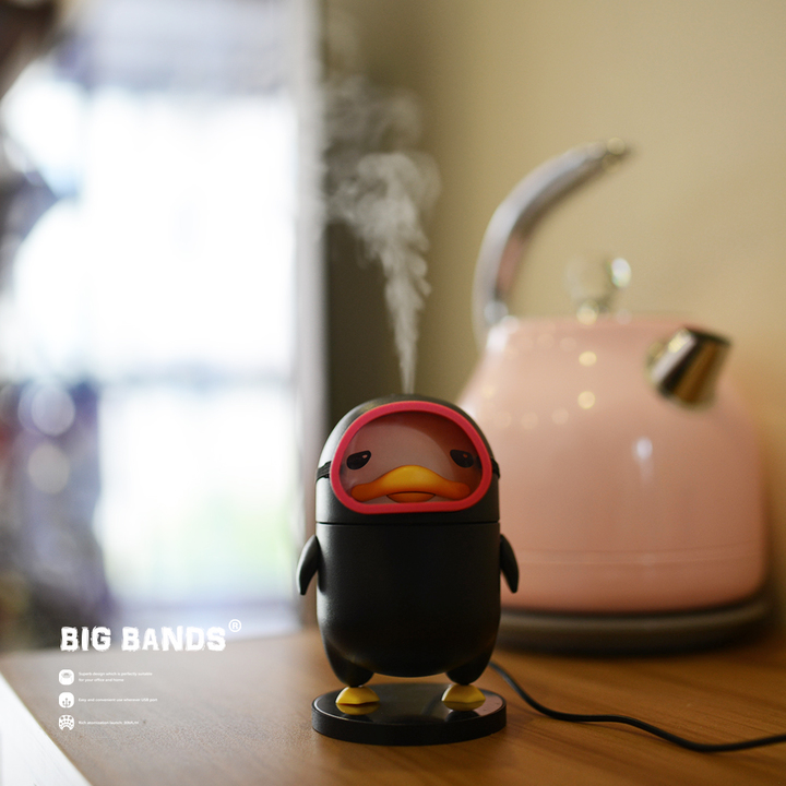 BIG BANDS 潜水鸭超萌企鹅香薰精油静音桌面迷你超声波空气加湿器