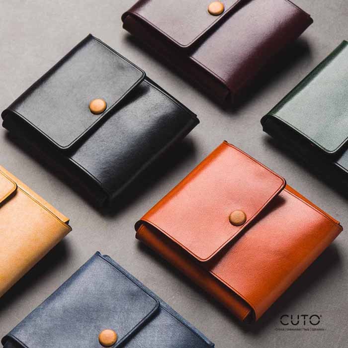CUTO新款LOFT男女一张皮折叠手工定制钱包多开合模式真皮短款皮夹