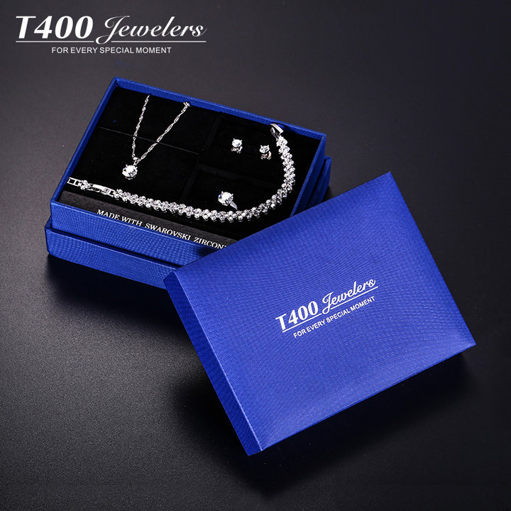 T400礼盒定制套装创意礼物 项链+戒指+耳饰生日礼物百搭饰品