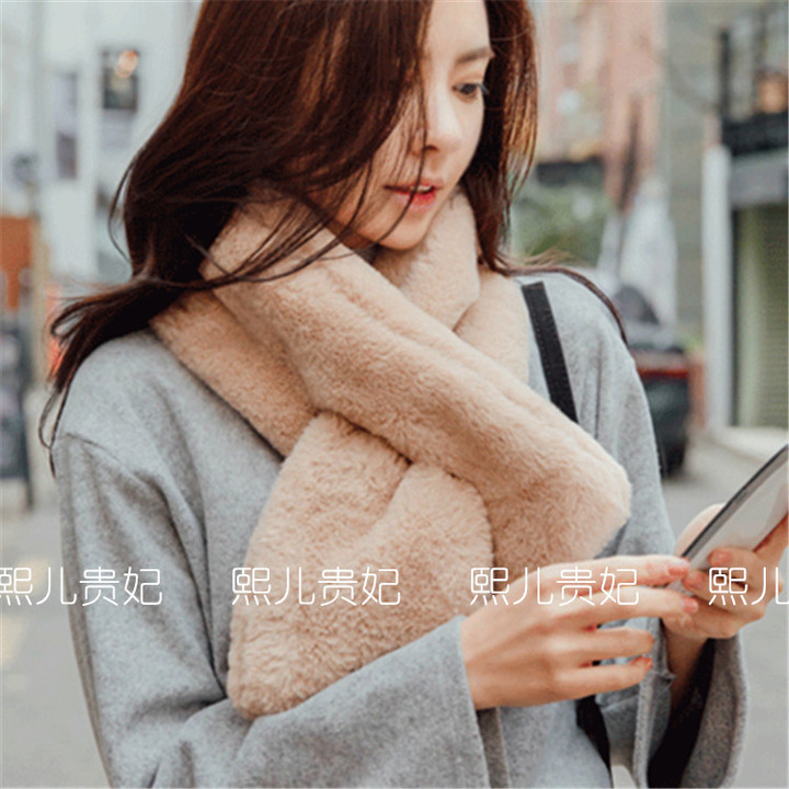 韩国冬季仿皮草毛领子毛毛绒围巾女韩版仿獭兔围脖套头假领子学生