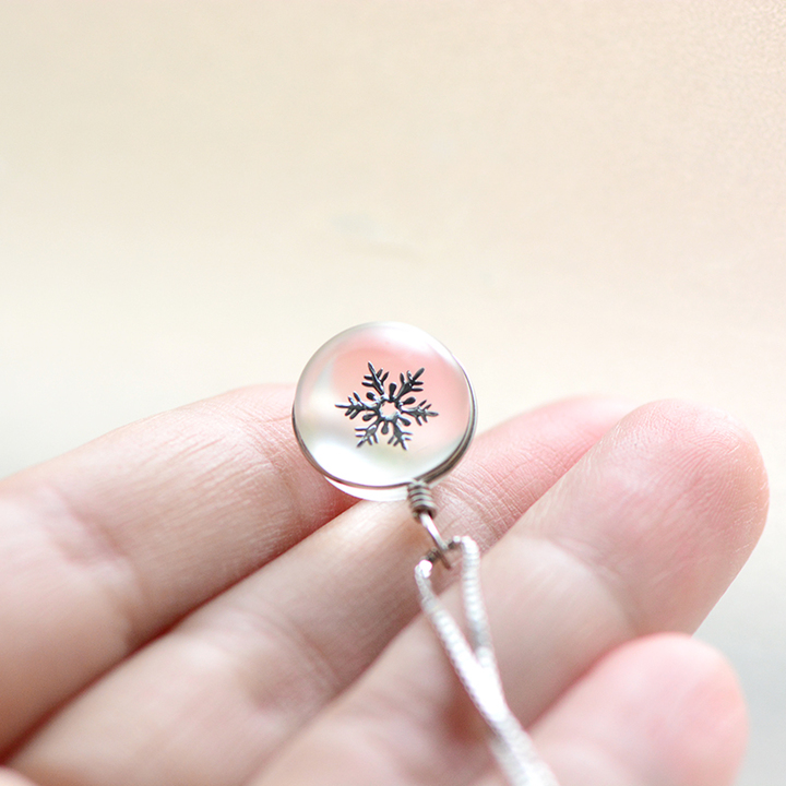 PAVLA雪花水晶球纯银项链