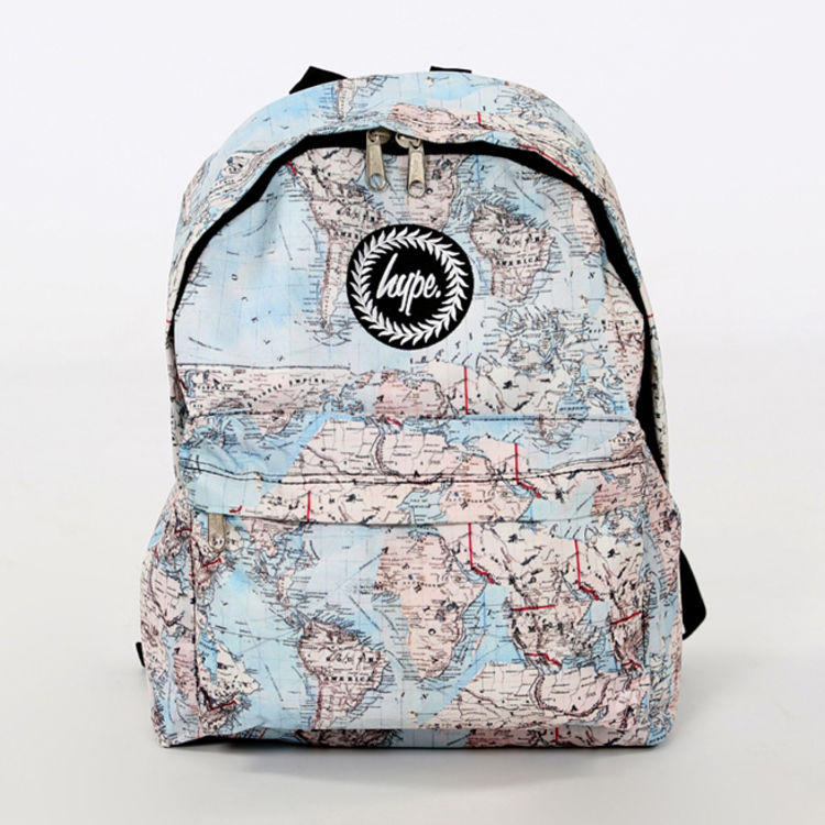hype maps世界地图帆布双肩背包