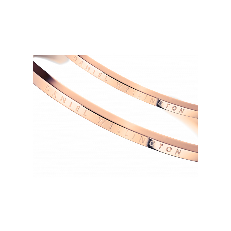 Daniel Wellington 玫瑰金色 情侣开口手镯套装