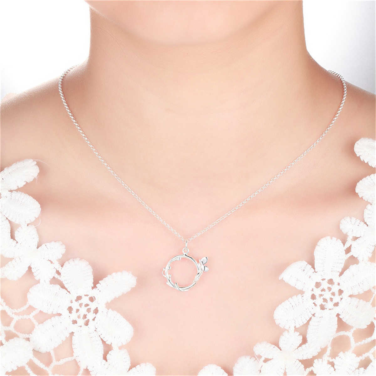 Lily Charmed “有你生命才精彩”蝴蝶花环戒指 手工打造 40cm 925银项链(英国品牌 正品授权)