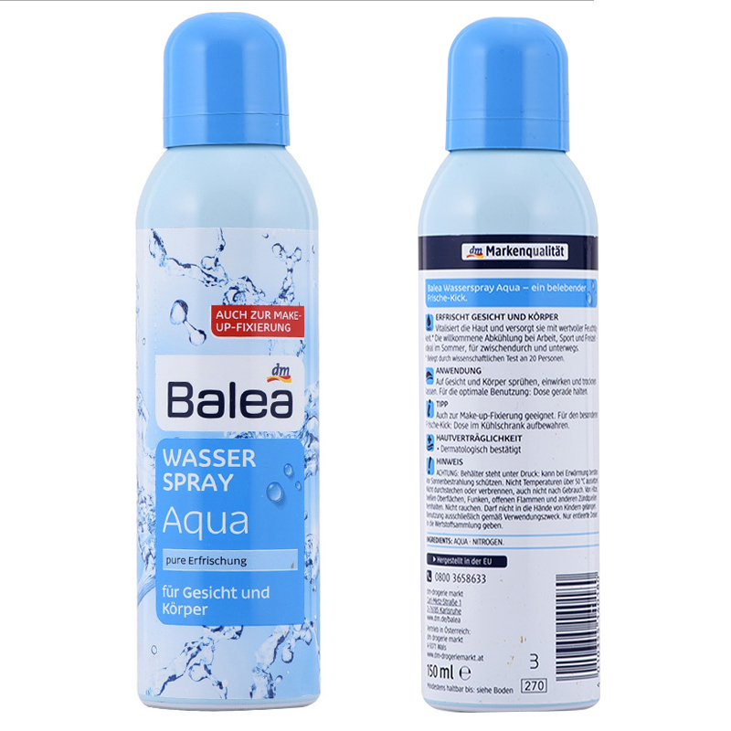 德国Balea芭乐雅蓝藻活力清爽保湿补水喷雾150ml方便携带办公桌必备