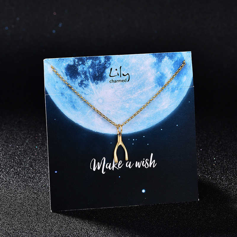 Lily Charmed 英国设计师品牌 金色许愿骨 925银镀金项链锁骨链 手工打造