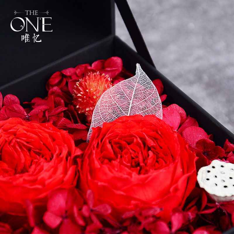 THEONE唯忆 悦与爱 进口永生花礼盒红玫瑰花盒