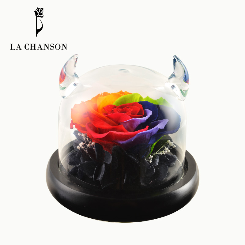 小恶魔的玫瑰花永生花景观瓶