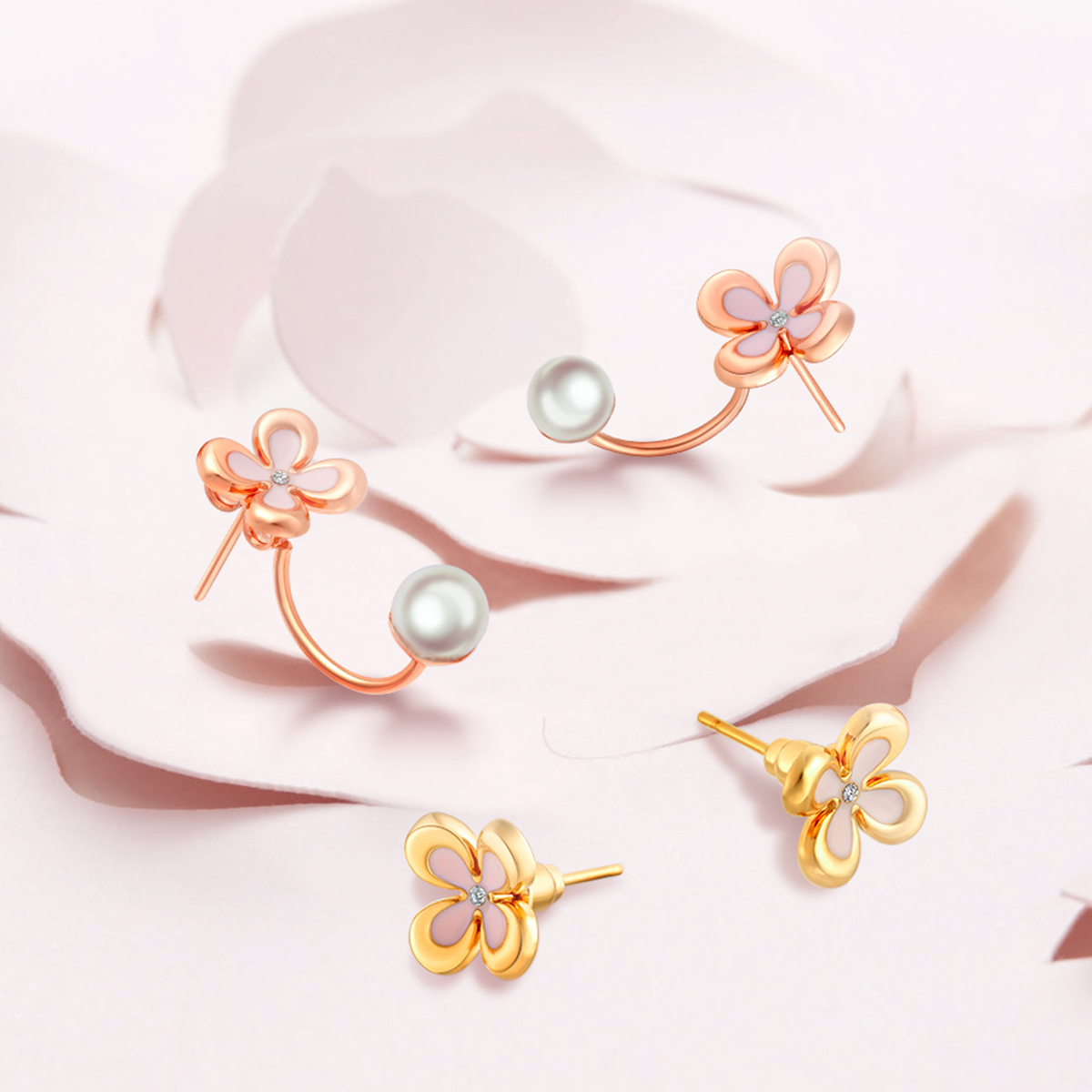 UJewelry优集 中秋桂花组合耳饰