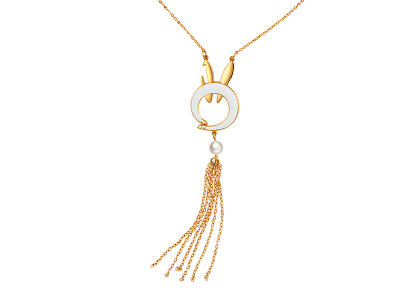 UJewelry优集“月圆兔”流苏毛衣链