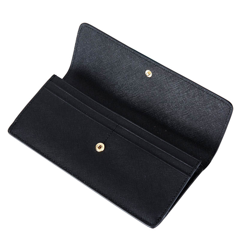 MICHAEL KORS 迈克·科尔斯 女款黑色牛皮长款翻盖钱夹 32F3GTVE7L BLACK