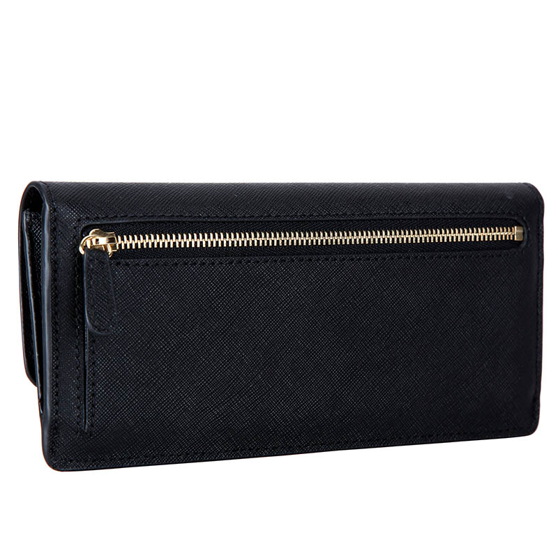 MICHAEL KORS 迈克·科尔斯 女款黑色牛皮长款翻盖钱夹 32F3GTVE7L BLACK
