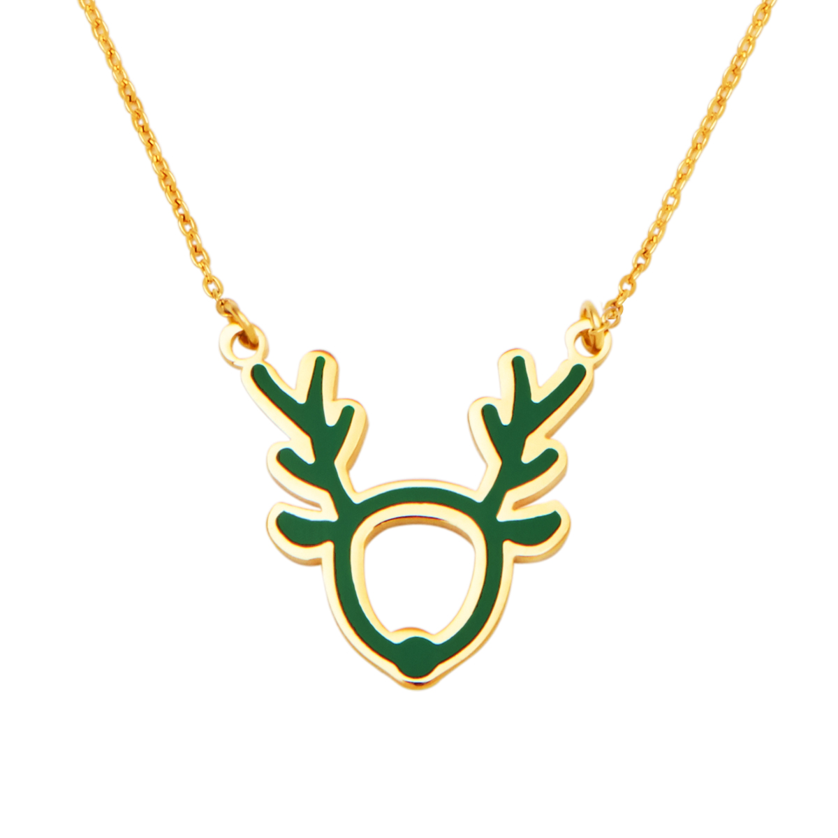 U Jewelry优集 好运小鹿双面项链