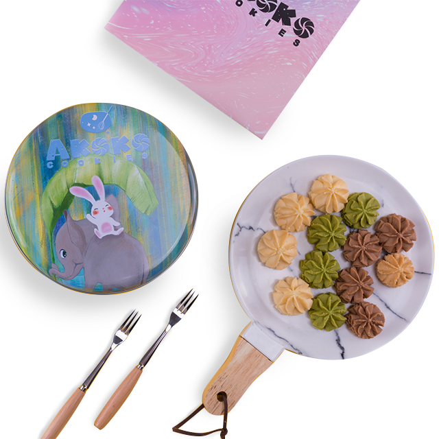 AKOKO曲奇 牛油、咖啡、抹茶三种口味曲奇560g/盒 始于颜值 长于口味