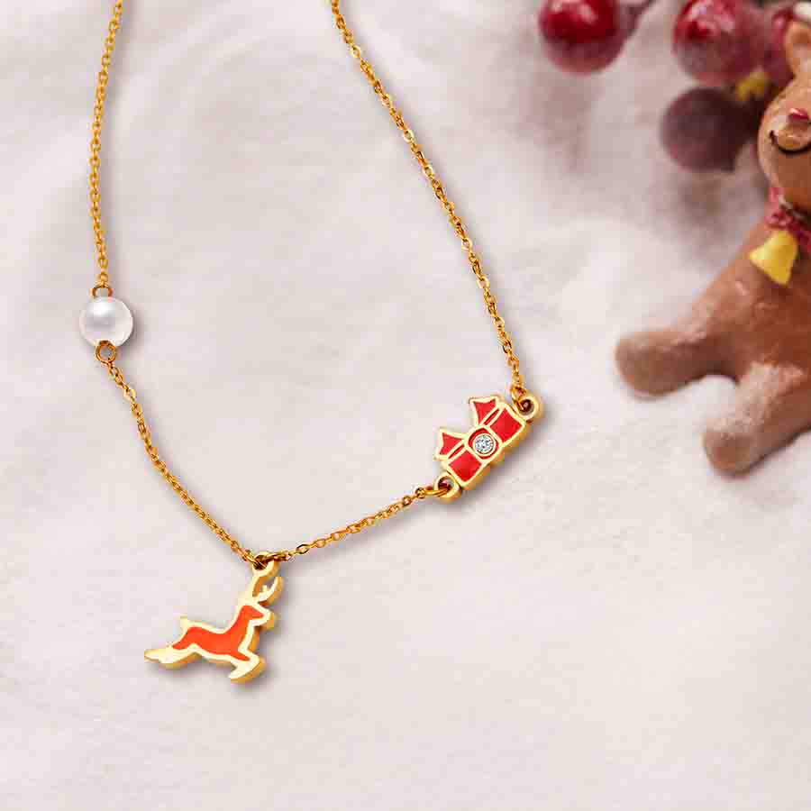 U Jewelry优集 快乐小鹿锁骨链