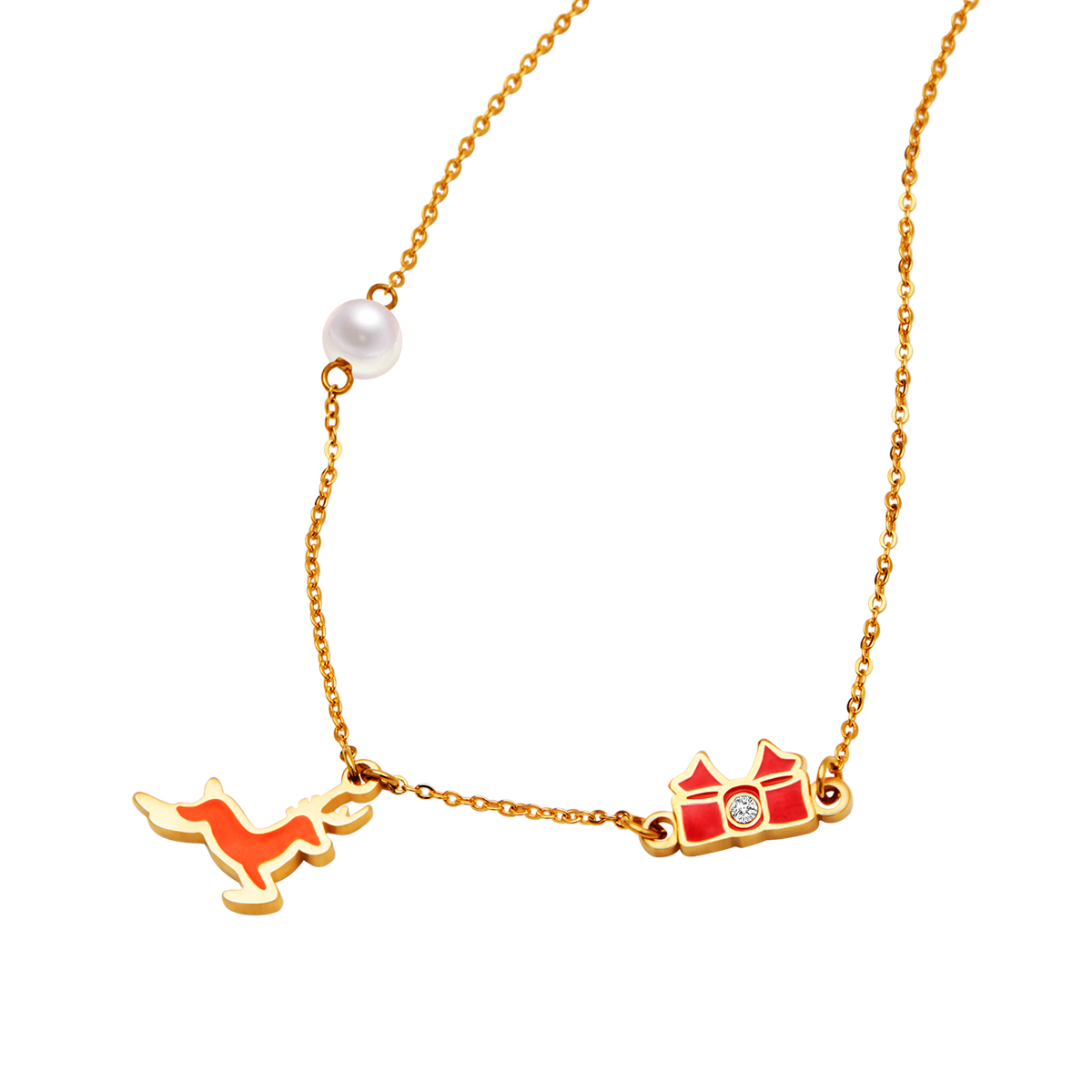U Jewelry优集 快乐小鹿锁骨链
