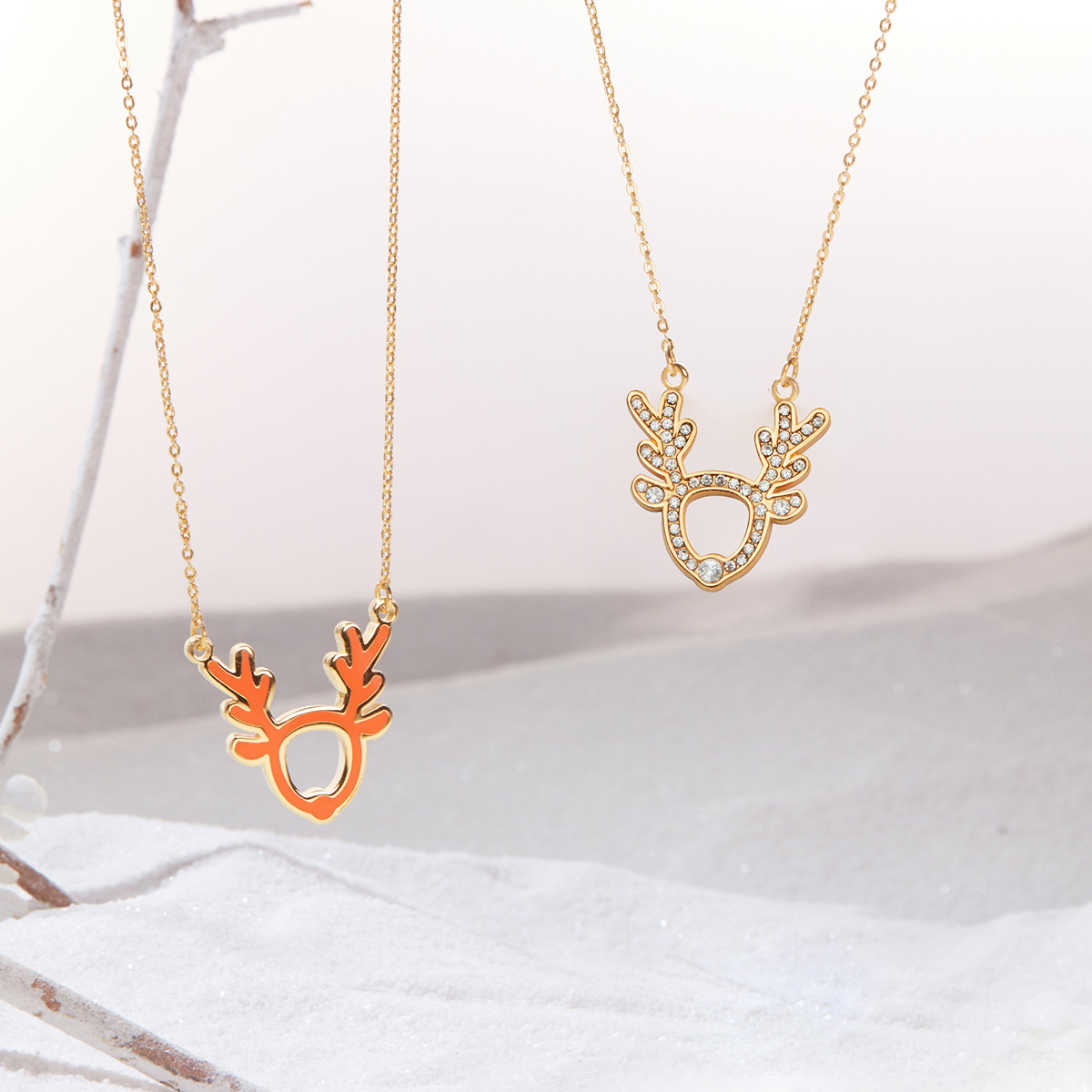 U Jewelry优集 好运小鹿双面项链
