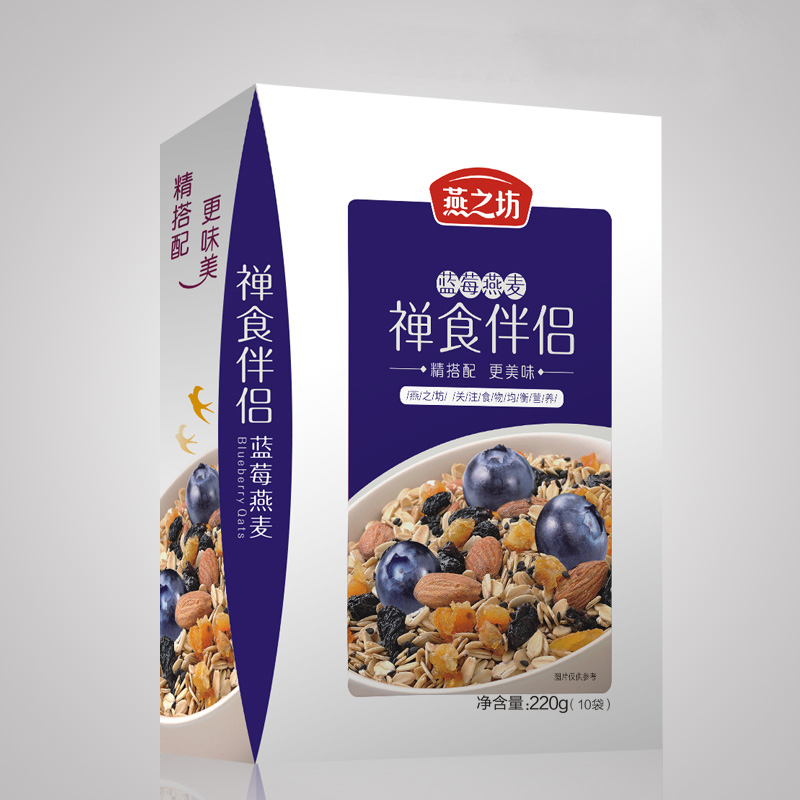 燕之坊蓝莓水果燕麦片220g/盒 即食冲饮燕麦片