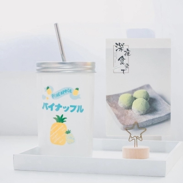 创意可爱成人吸管杯子日式陶瓷带盖马克杯韩国咖啡杯冷饮杯大容量
