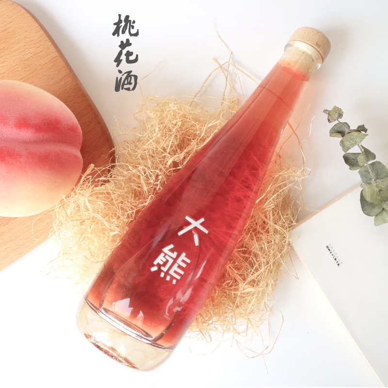 大熊桃花酿酒闺蜜少女心酒水果酒低度自酿桃花醉礼物酒女士 甜酒