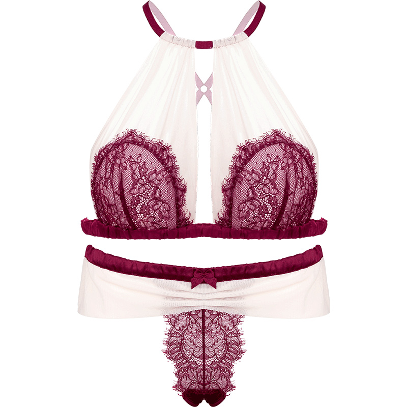 BOTHYOUNG无钢圈美背性感蕾丝胸罩超薄款文胸内衣套装女bralette