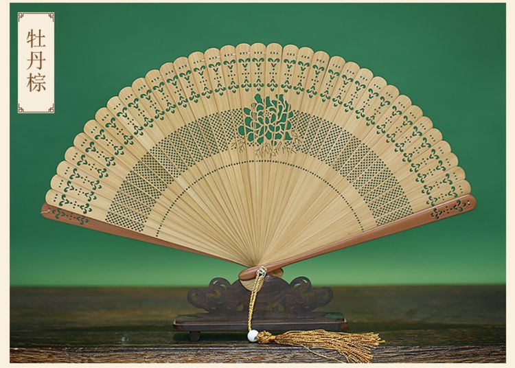 老阊门夏季镂空雕花古风扇子折扇古典中国风女式便携折叠小扇汉服