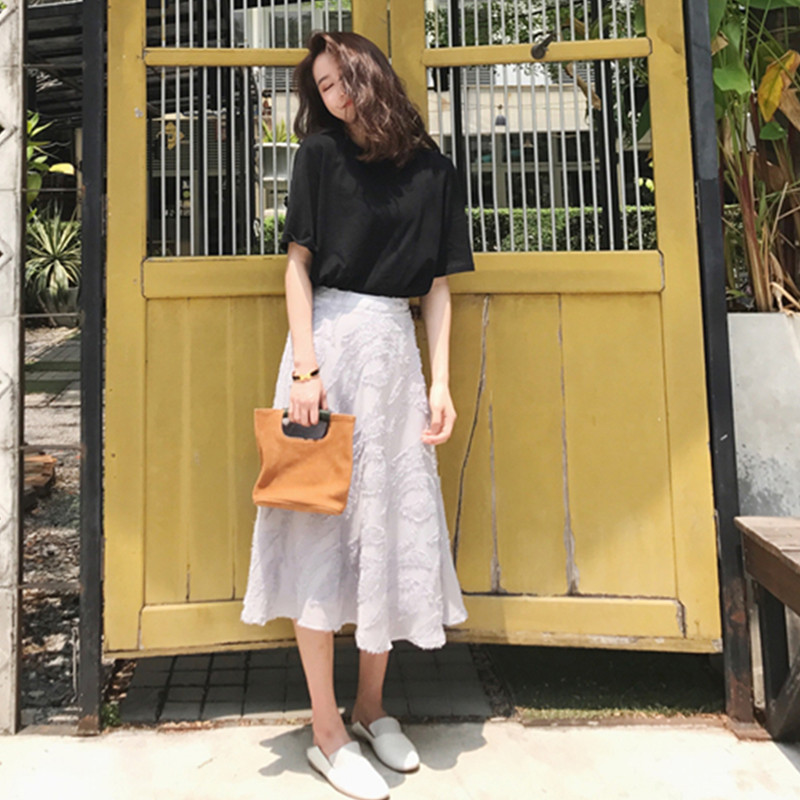 冷淡风连衣裙女夏2018新款极简超仙学生两件套女小清新套装长裙子