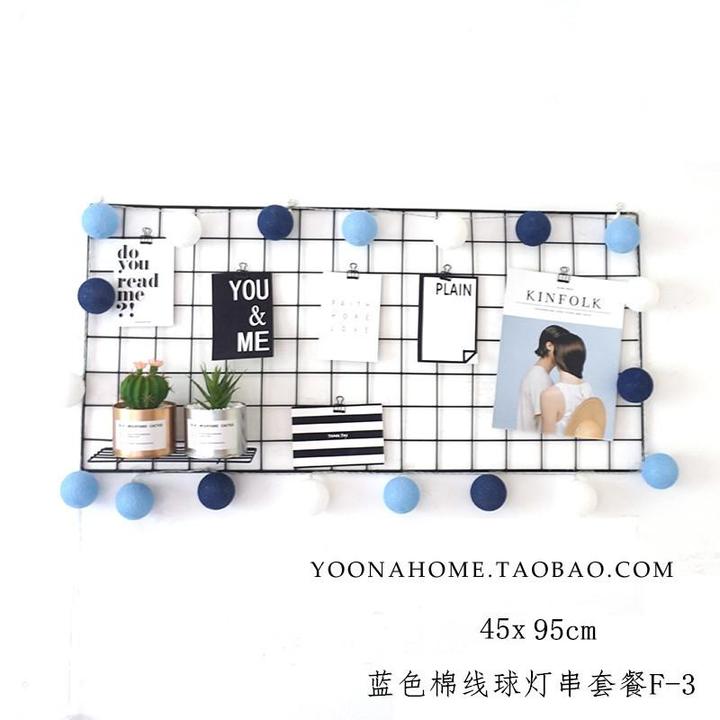 yoona home铁艺网格ins照片墙置物架背景装饰夹子北欧铁丝少女墙