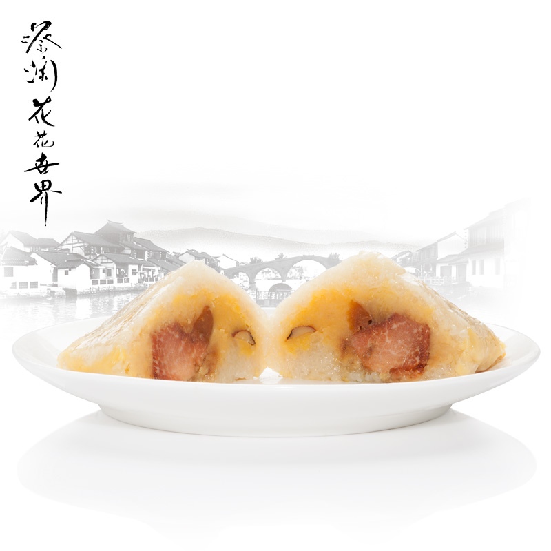 蔡澜花花世界 抱抱蛋黄叉烧粽 肉粽子广东道滘裹蒸棕端午手工粽子