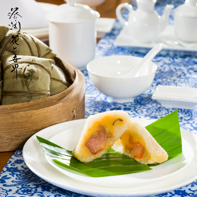 蔡澜花花世界 抱抱蛋黄叉烧粽 肉粽子广东道滘裹蒸棕端午手工粽子