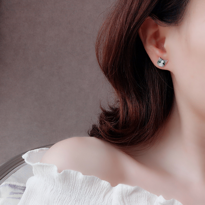 s925纯银耳钉女韩国甜美可爱创意卡通草莓猫咪耳饰雪碧西瓜耳环