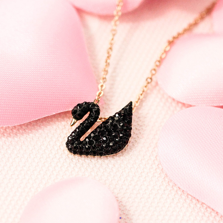 SWAROVSKI 施华洛世奇 黑色仿水晶 小黑天鹅项 5204133