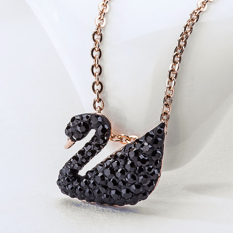 SWAROVSKI 施华洛世奇 黑色仿水晶 小黑天鹅项 5204133