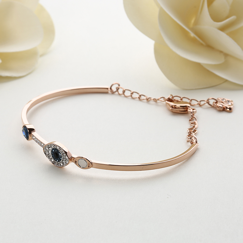 SWAROVSKI 施华洛世奇 玫瑰金色恶魔之眼水晶手镯 5171991