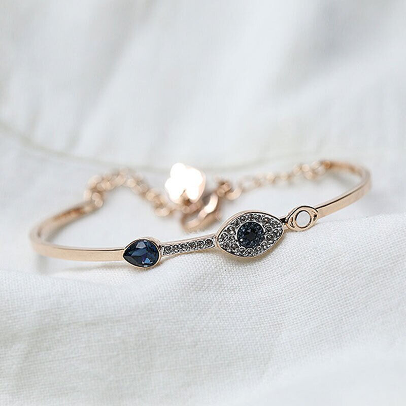 SWAROVSKI 施华洛世奇 玫瑰金色恶魔之眼水晶手镯 5171991