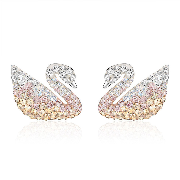 SWAROVSKI 施华洛世奇 渐变色Swan天鹅耳钉 5215037