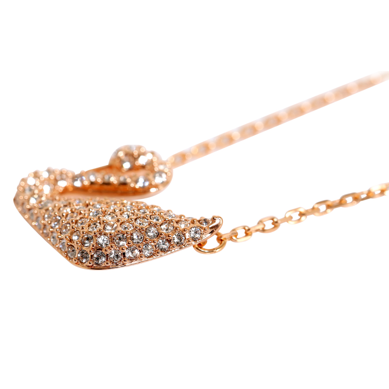 SWAROVSKI 施华洛世奇 Swan玫瑰金色天鹅 女士项链5121597