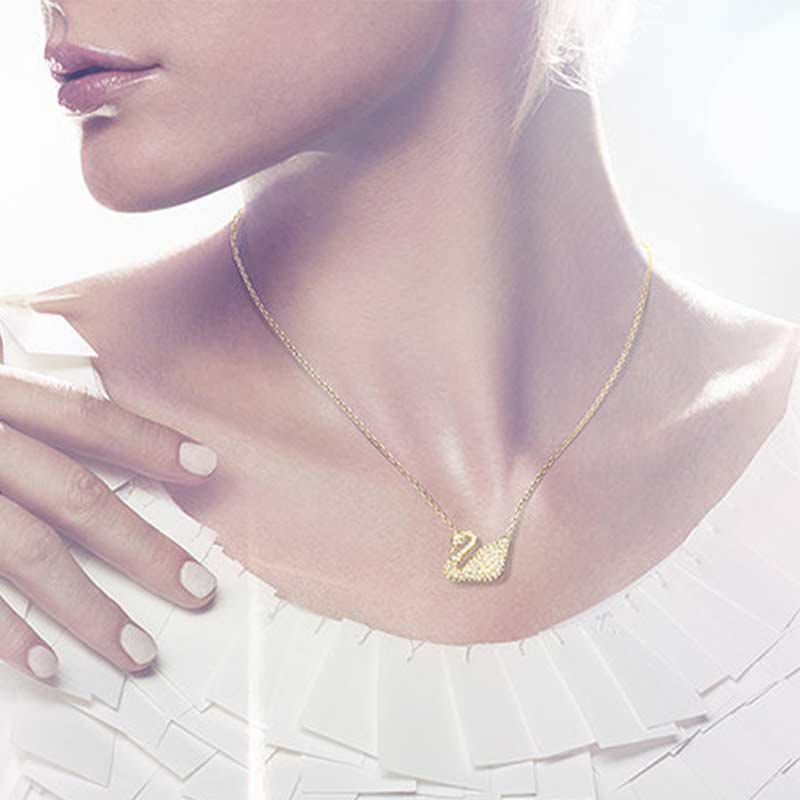 SWAROVSKI施华洛世奇 经典金天鹅Swan系列 女士项链5063921