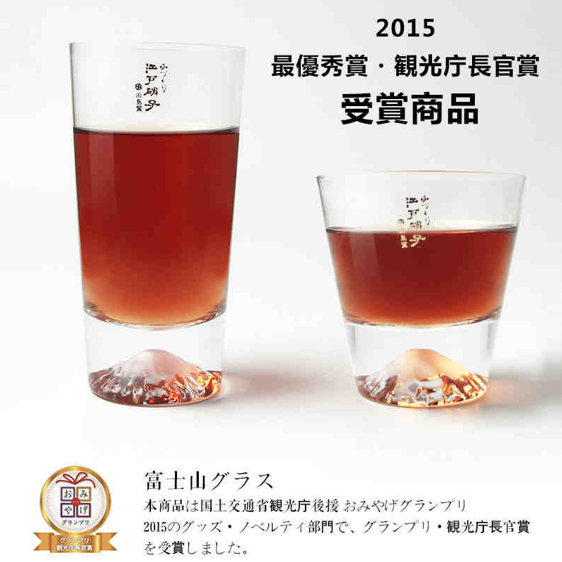 日本江户硝子富士山玻璃杯