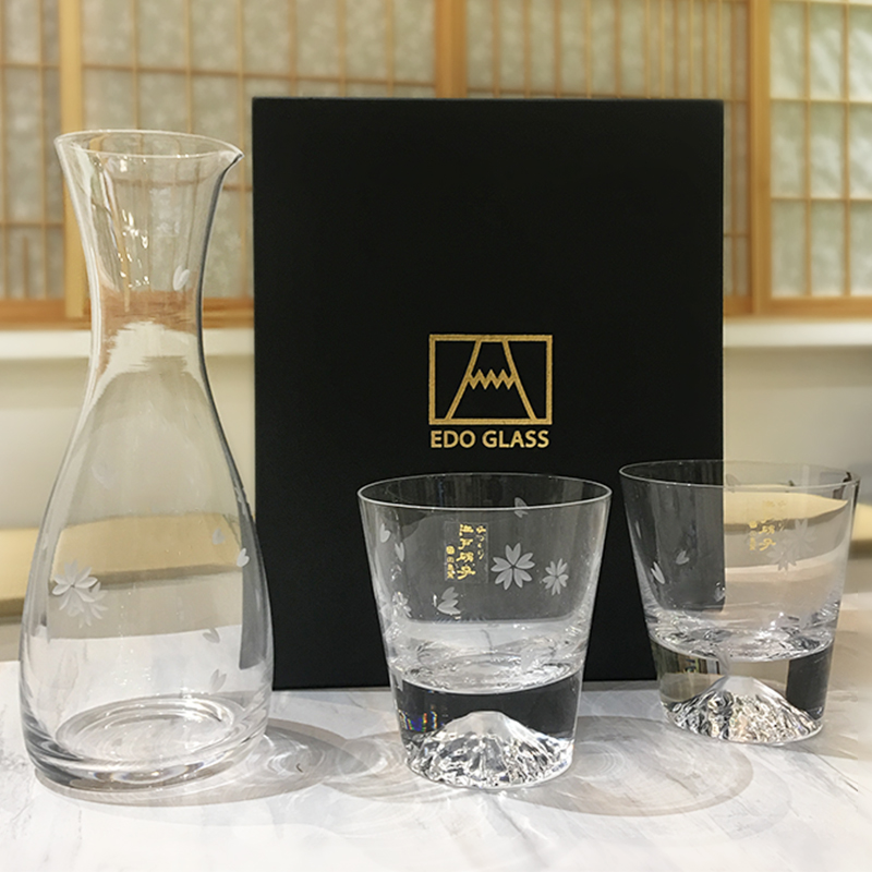 日本江户硝子富士山玻璃杯