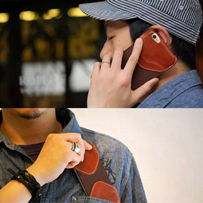手工牛皮iPhone8手机套苹果手机壳Roberu手机保护三星S7皮套定制